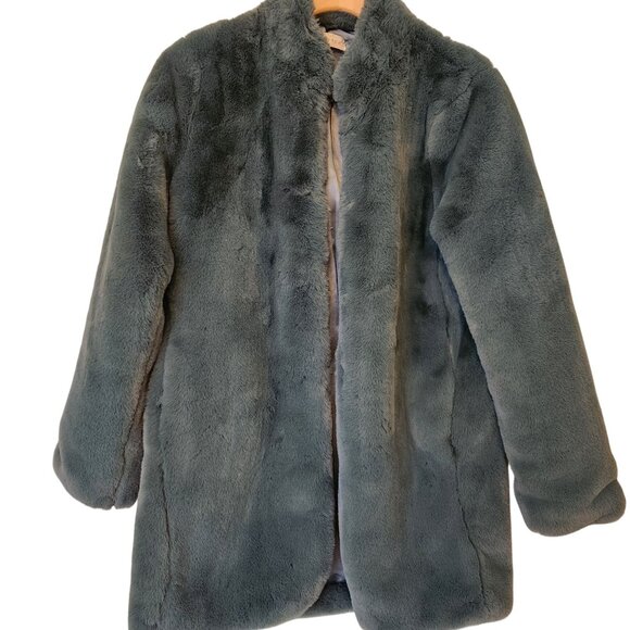 Lovestitch Electric Feel Pine Green Faux Fur Coat Soft Cozy Warm Winter Medium - Picture 2 of 13